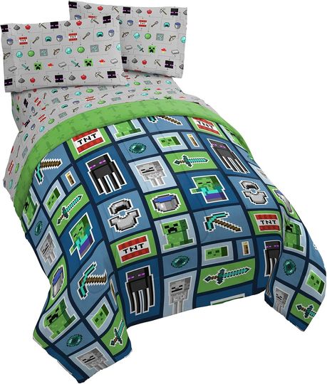 Jay Franco Minecraft Monster Hunters - Bedding Features Creeper, Not Pillow
