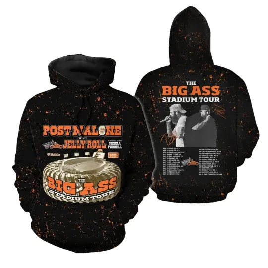 2025 tour Post Malone Jelly Roll Hoodie Good New Hot Shirt