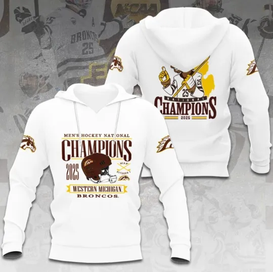 Discover 2025 Western Michigan Mens Ice Hockey 3D Hoodie Cool New New