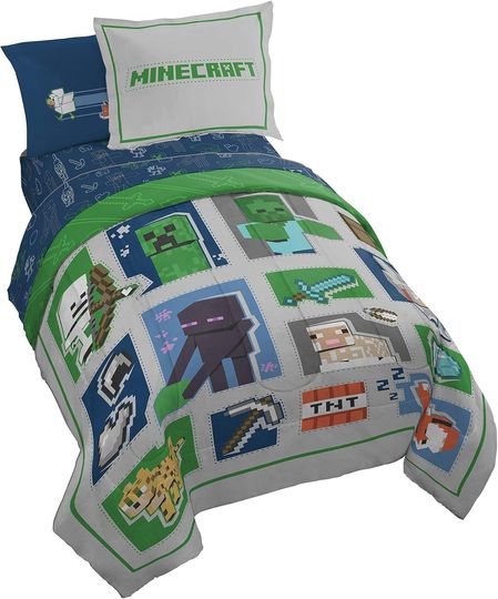 Jay Franco Minecraft, Features Creeper, Ghost, Zombie & Enderman Characters, Only Blanket