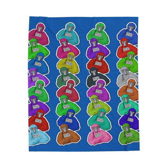Gorilla Tag Multi-Color Velveteen Plush Blanket, Birthday Gift For Him, Birthday Gift For Her