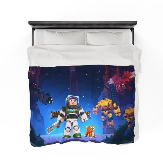 Minecraft Velveteen Plush Blanket, Gamer Blanket, Video Game Bedding