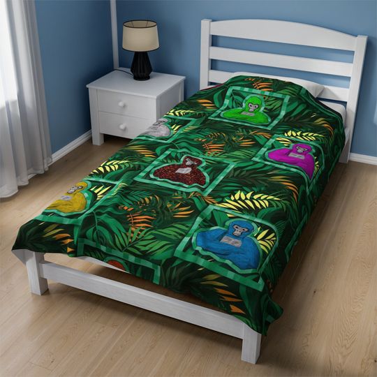 Discover Gorilla Tag with Jungle Background Velveteen Plush Blanket