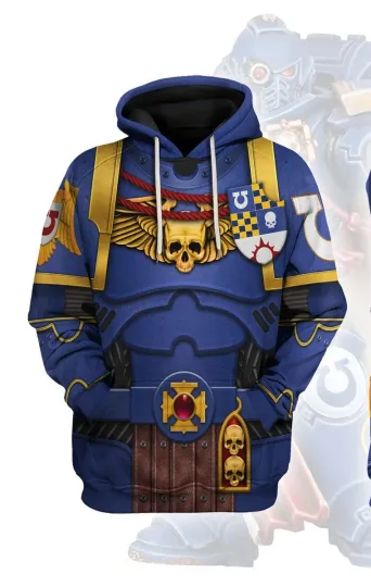 Discover Captain Warhammer 40k Costume Hoodie 3D Printed Hoodie for Cosplay and Fashion
