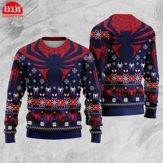 Spider Man Ugly Christmas Sweater, Spider Man Miles Morales Christmas Sweater