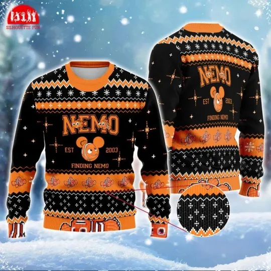 Finding Nemo Ugly Christmas Sweater, Nemo Disneyland Ugly Christmas Sweatshirt