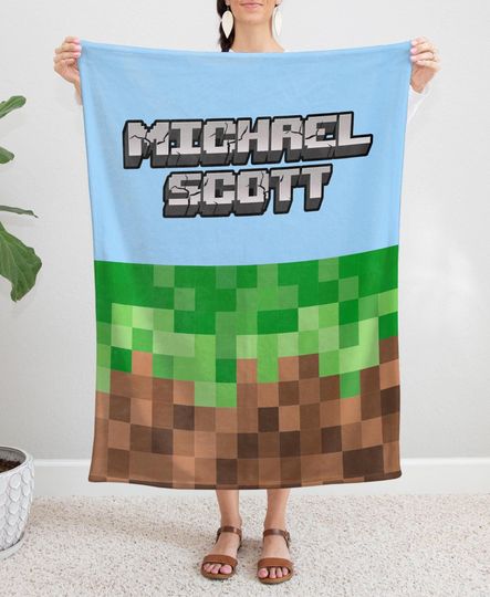 Discover Gamer Personalised Name Blanket Fleece/ Fun gift for adult kid/ BFF game girl boy birthday/ Custom made /