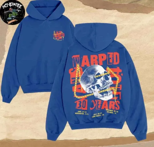 Discover Van Warped Tour 2025 30 Years Two Sides Unisex Hoodie