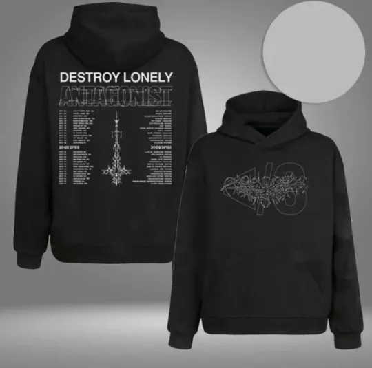 Discover NEW! Destroy Lonely Antagonist 2.0 Tour Merch Two Sided Only Hoodie Reprint Size