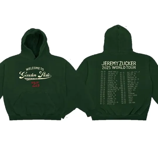 Discover Jeremy Zucker Welcome to the Garden State 2025 Tour Reprint Gildan Hoodie