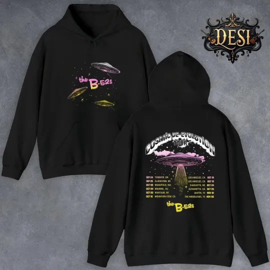 Discover Devo The B-52 s Cosmic De-Evolution Tour 2025 Unisex Hoodie