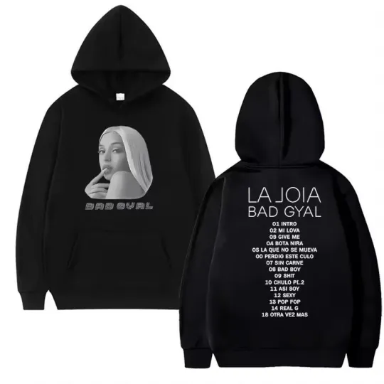 Discover Singer Bad Gyal World Tour 2025 Double Sided Unisex Print Fleece Hoodie