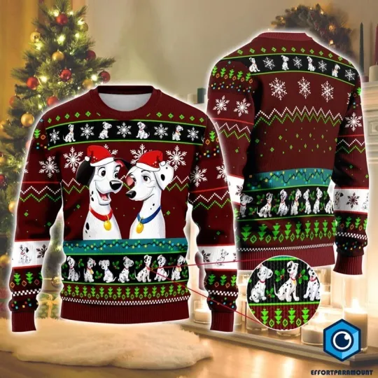 Discover Dalmatians Ugly Sweater, Dalmatians Dog Sweatshirt, Magic Kingdom Christmas Movie