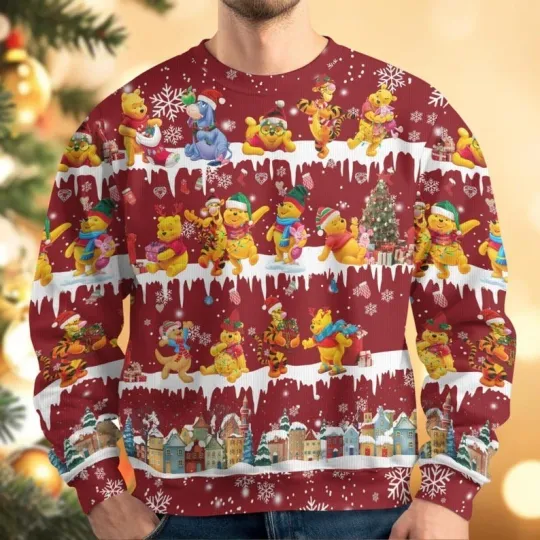 Discover Winnie The Pooh Ugly Christmas Sweater, Pooh And Friends Xmas Sweater