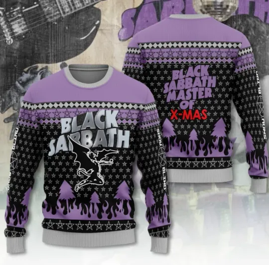Black Sabbath Master of Xmas Ugly Sweater