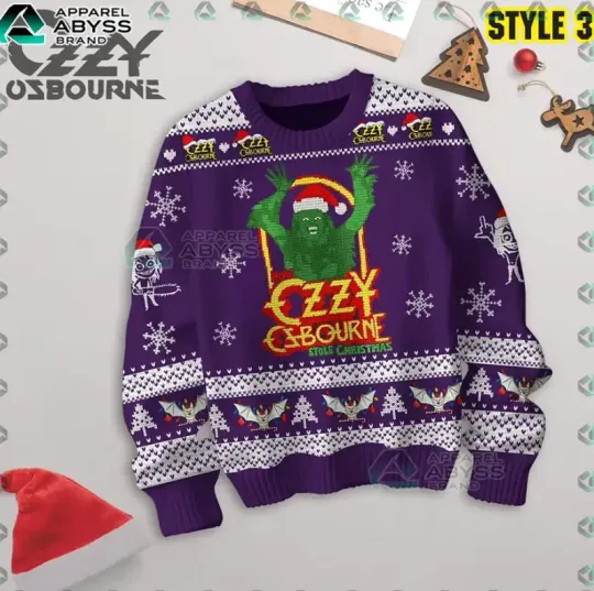 Ozy Osbourne Stole Christmas Ugly Sweater