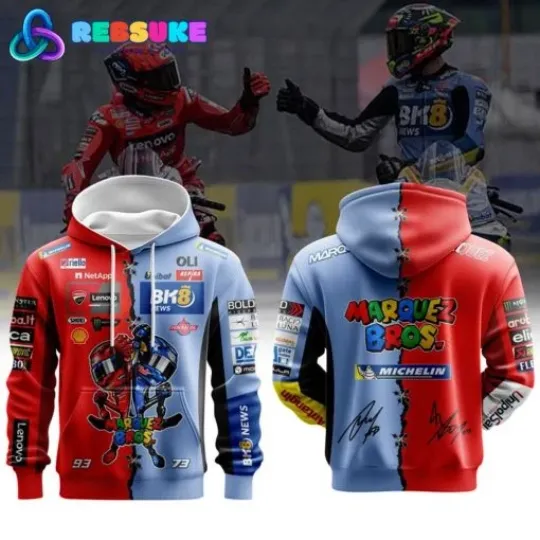 Discover Marquez Bros Ducati Gresini BK8 3D Hoodie for MotoGP Fans