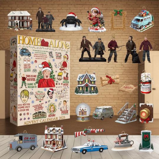 Home Alone Advent Calendar 2025, 24 Days Christmas Countdown Box, Movie Collectible Gift Set, Holiday Decor for Fans & Family