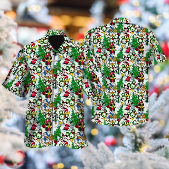 Discover Disney Mickey Christmas Hawaiian Shirt, Mickey Mouse Christmas Hawaiian Shirt, Mickey Mouse Xmas Party Gift, Magic Kingdom Shirt
