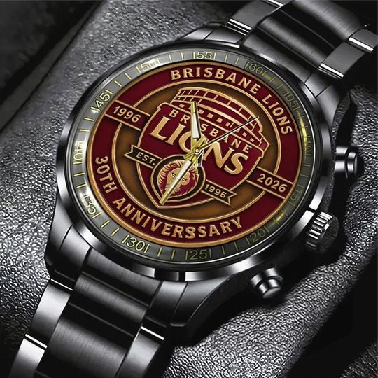 Discover Brisbane Lions Premiers 2025 Black Stainless Steel Watch
