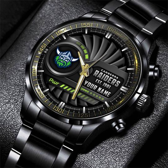 Canberra Raiders Personalized Black Fashion Hand Watch Gifts For Dad