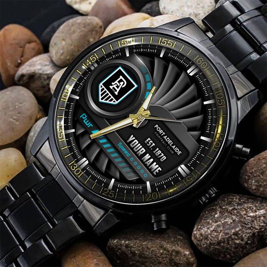 Discover Port Adelaide Personalized Black Fashion Hand Watch Gifts For Fan