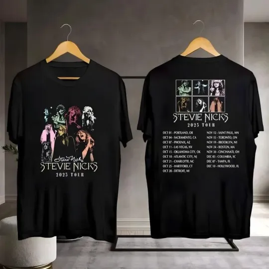 Stevie Nicks Live Concert Music Tour Dates 2025 Double Sided T-Shirt