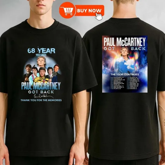 Discover P mccartney Got Back Tour 2025 Anniversary TShirt