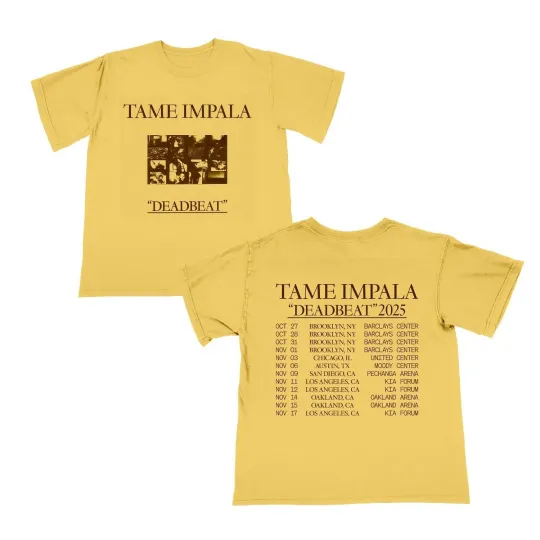 Discover Tame Impala Deadbeat Tour 2025 Deadbeat Photo Tour T-shirt