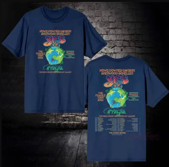 Discover Yes Band The Fragile Tour 2025 Double Sided T-Shirt