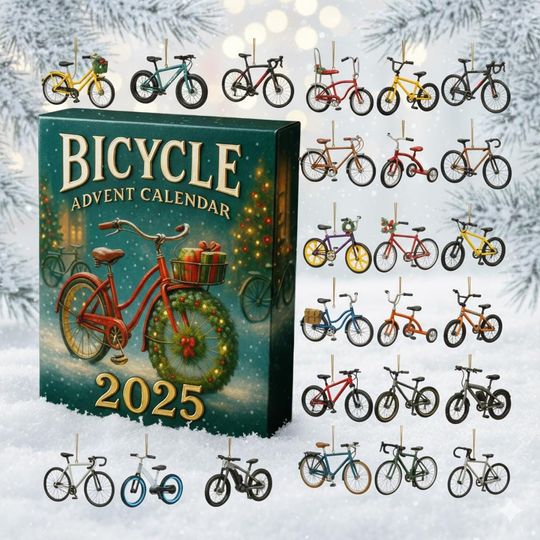Discover Bicycle 24 Acrylic Ornaments Set, Vintage Bike Christmas Tree Hanging Decor, Holiday Gift for Cyclists and Outdoor Adventure Lovers 2025