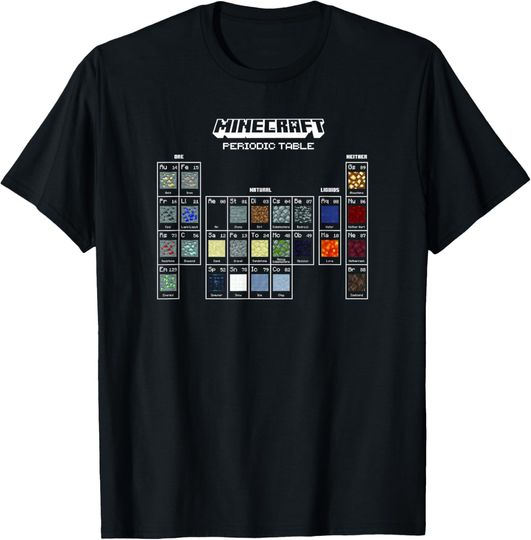 Minecraft Periodic Table Of Blocks T-Shirt, Gift For Fans, Christmas Gift