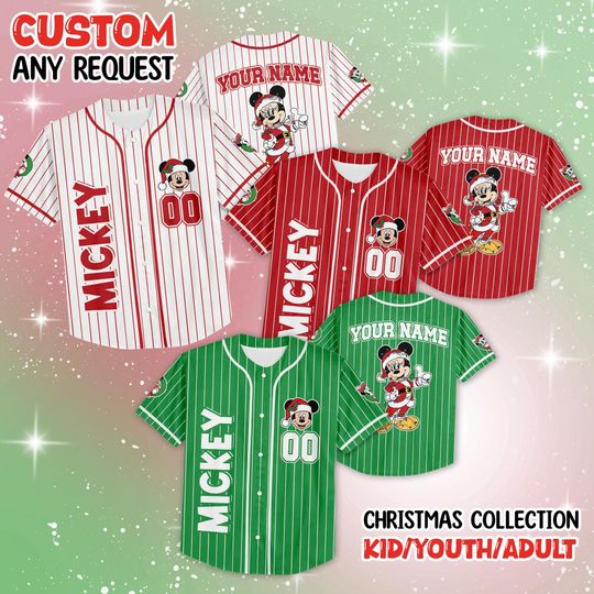Discover Mickey And Friends Xmas Jersey, Mickey And Friends Christmas Baseball Jersey, Disney Xmas Kids Youth Adult Outfit, Disney Xmas Trip Jersey