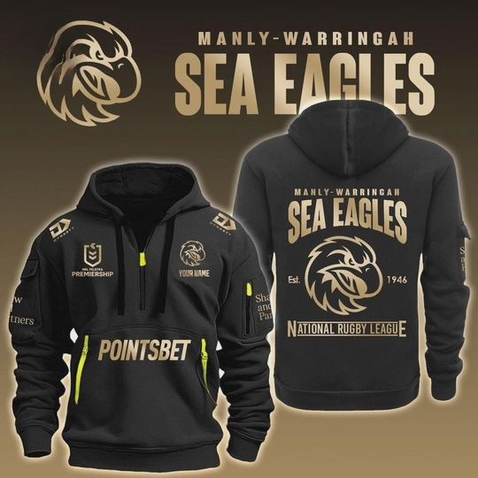 Discover Manly Sea Eagles Custom Name New Heavy Tactical Hoodie
