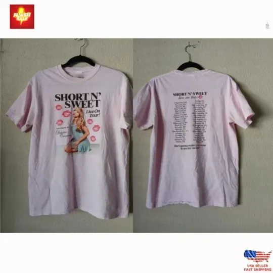Discover Sabrina Carpenter Shirt Pink Short N  Sweet Live On Tour