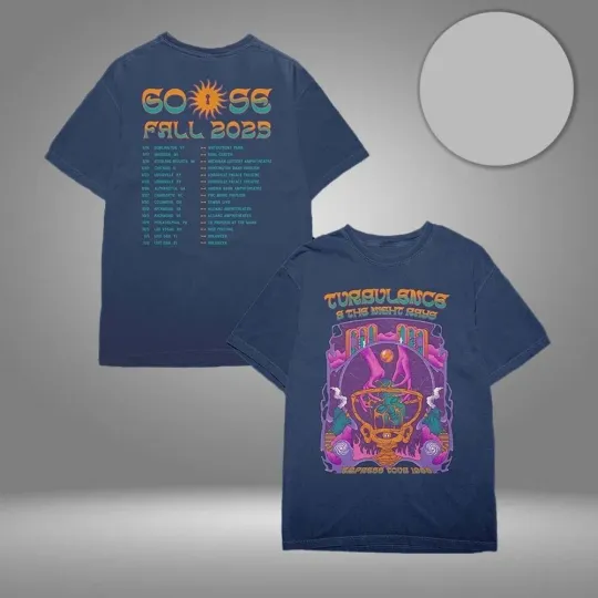 Discover Goose The Band Merch Turbulence Tour Fall 2025 Two Sided Unisex T-Shirt