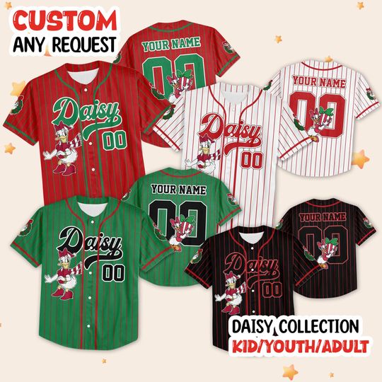 Discover Custom Disney Mickey and friends Christmas Baseball Jerseys, Mickey And Friends Xmas Jersey, Disneyland Kid Youth Adult Christmas Jersey
