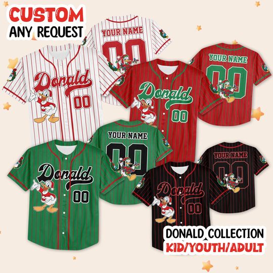 Discover Personalized disney Baseball Jersey Custom Christmas Jersey Mickey Jersey Christmas Party Matching Outfit For disney Family Trip Shirt