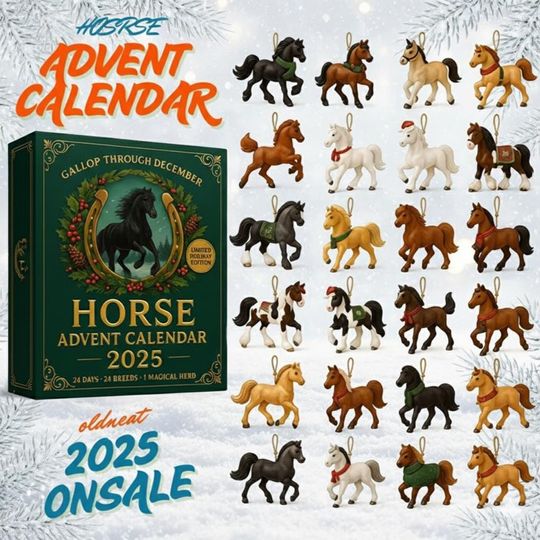Discover Horse Collection 24 Acrylic Ornaments Set, Galloping Steed Christmas Tree Hanging Decor, Equestrian Gift for Riders and Horse Lovers 2025