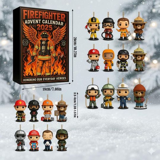 Discover Firefighter Heroes 24 Acrylic Ornaments Set, Everyday Hero Christmas Tree Hanging Decor, Appreciation Gift for Firemen and Families 2025
