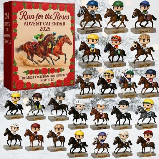 Discover Run for the Roses Advent Calendar 2025, 24 Days of Racing Thrills, Horse Lover Christmas Countdown Gift