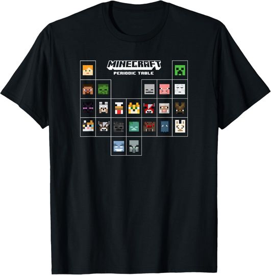 Minecraft Periodic Table Character Group T-Shirt, Gift For Fans, Christmas Gift