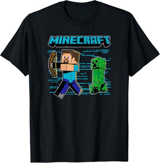Minecraft Steve & Creeper Run Run Run T-Shirt, Gift For Fans, Christmas Gift