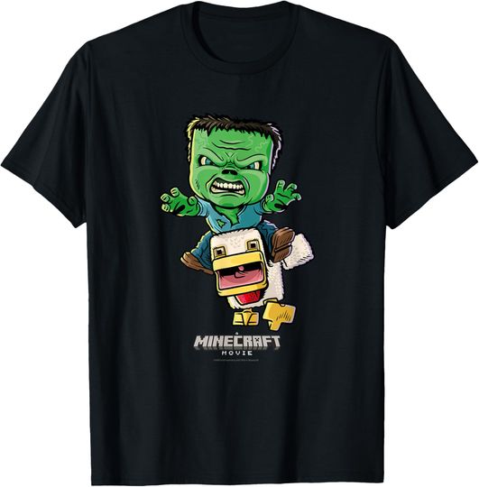 A Minecraft Movie Chicken Jockey Baby Zombie Animated T-Shirt