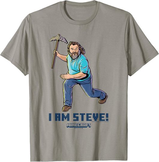 A Minecraft Movie I Am Steve Wielding Stone Pickaxe T-Shirt, Gift For Fans, Christmas Gift