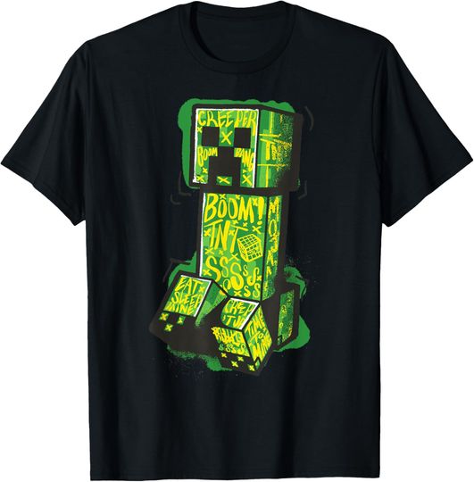 Minecraft Creeper Street Graffiti Fill T-Shirt, Gift For Fans, Christmas Gift