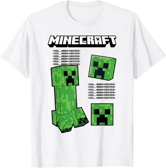 Discover Minecraft Creeper With Floating Heads Design T-Shirt