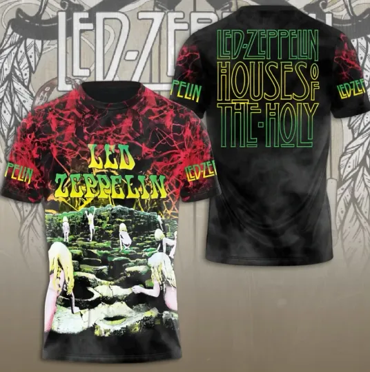 Discover LED ZPELIN Houses Of The Holly 3D Printed T-Shirt