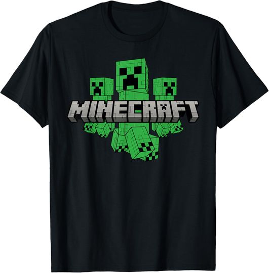 Minecraft Digital Creeper Trio T-Shirt, Gift For Fans, Christmas Gift