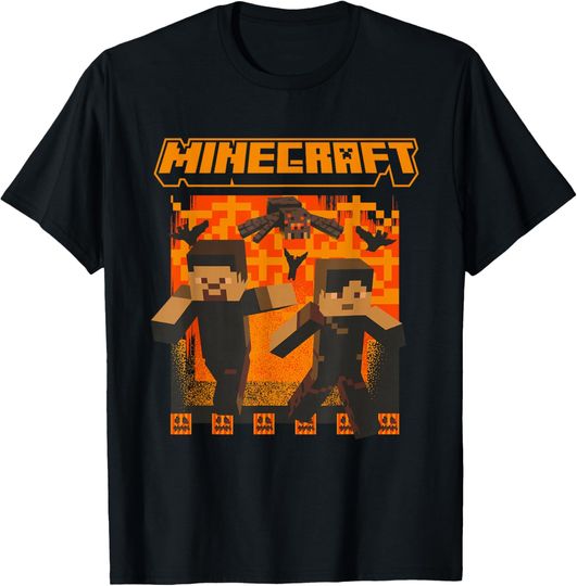 Minecraft Halloween Lava Chase With Spiders T-Shirt, Gift For Fans, Christmas Gift